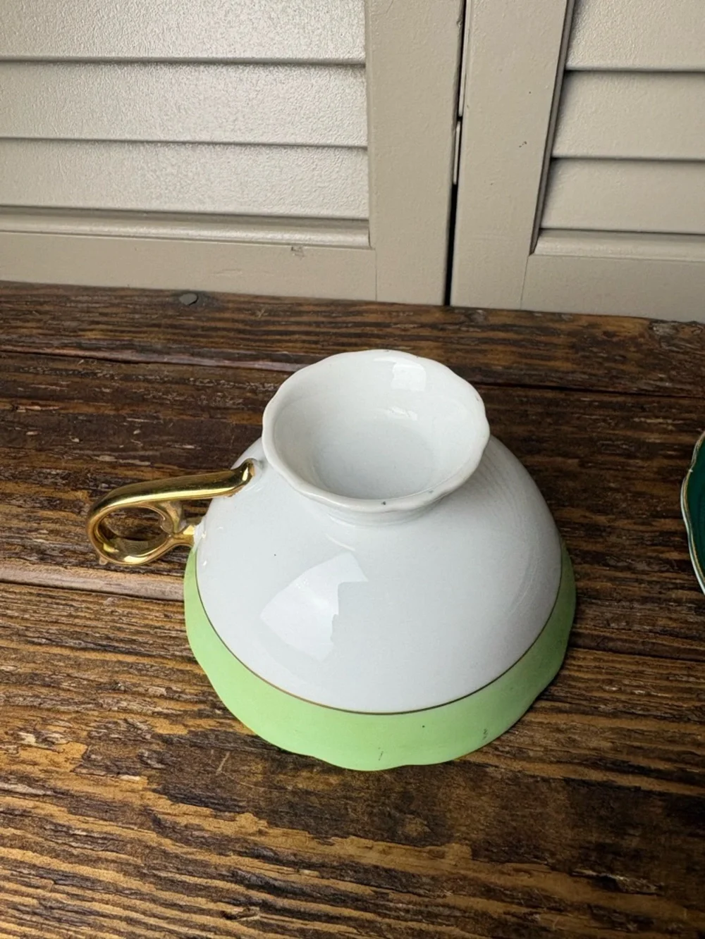 Royal Sealy Japan Green Footed Cup & Saucer Fruit Grapes Berries